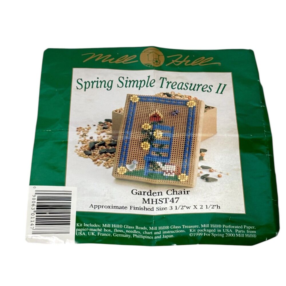 2 Garden Chair MHST47 Mill Hill Holiday Simple Treasures II Cross Stitch Kit Box